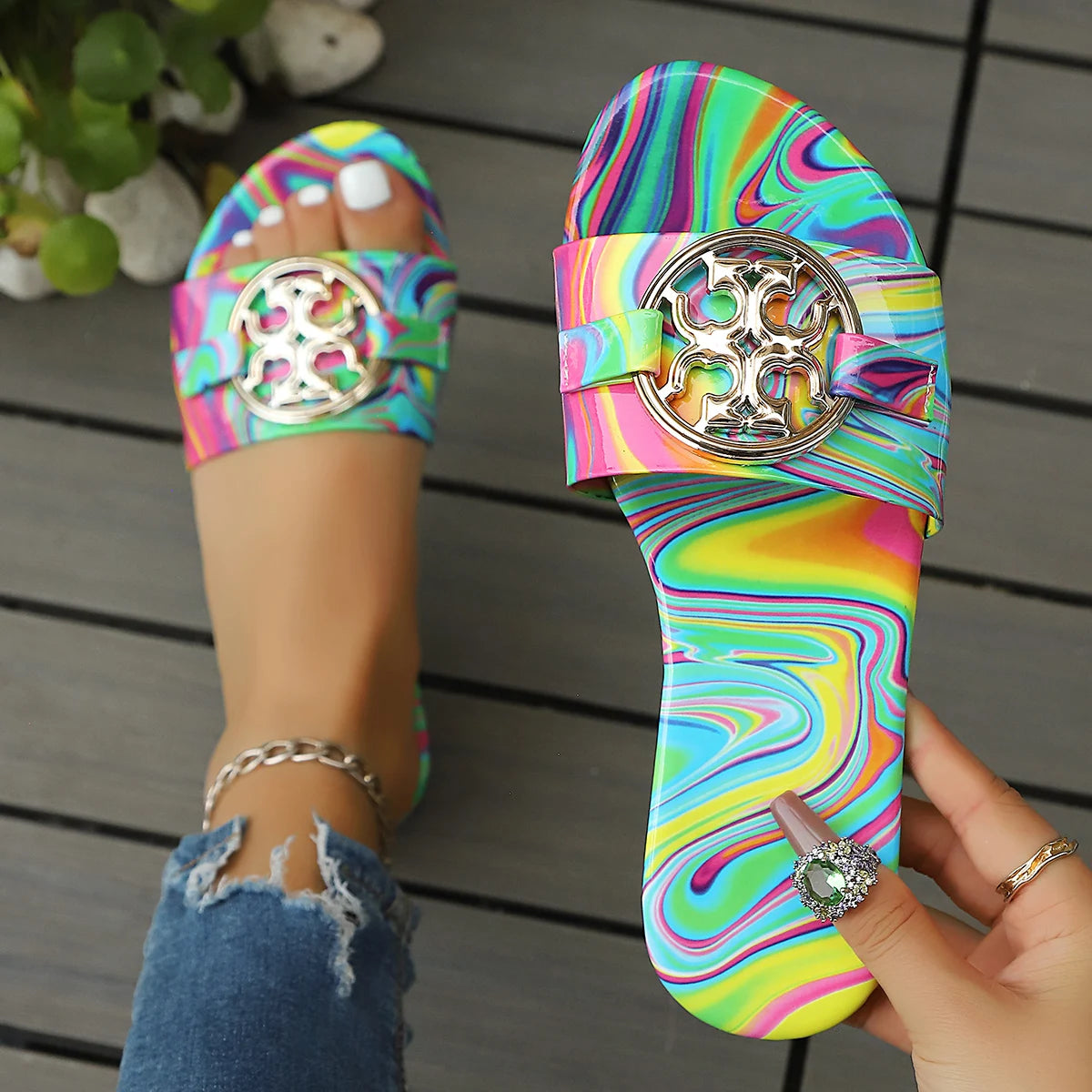 Shallow PU Summer Slippers