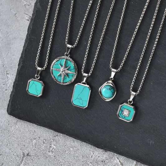 Stainless Steel Turquoise Pendant