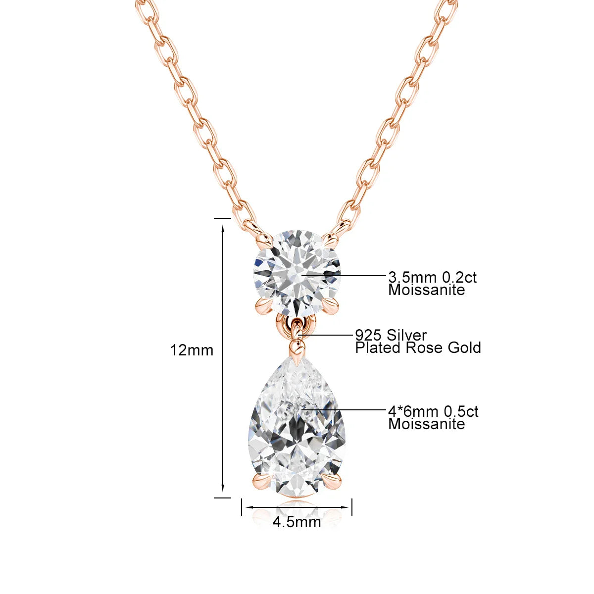 Pear Moissanite Pendant
