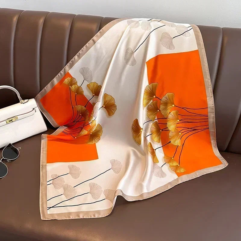 Luxury Print Silk Square Scarf