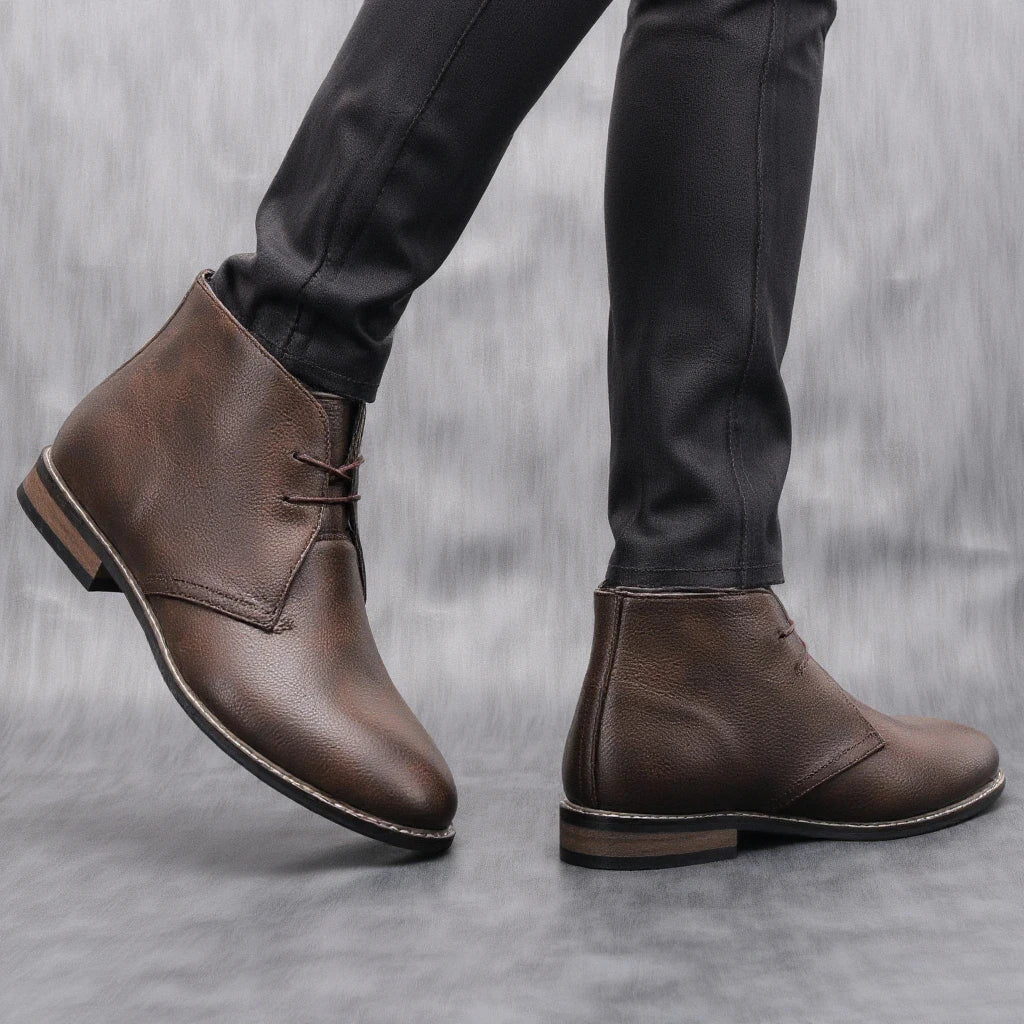 Leather Retro Ankle Boots