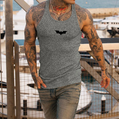 Bat-Sleeve Stripe Gym Tank Top