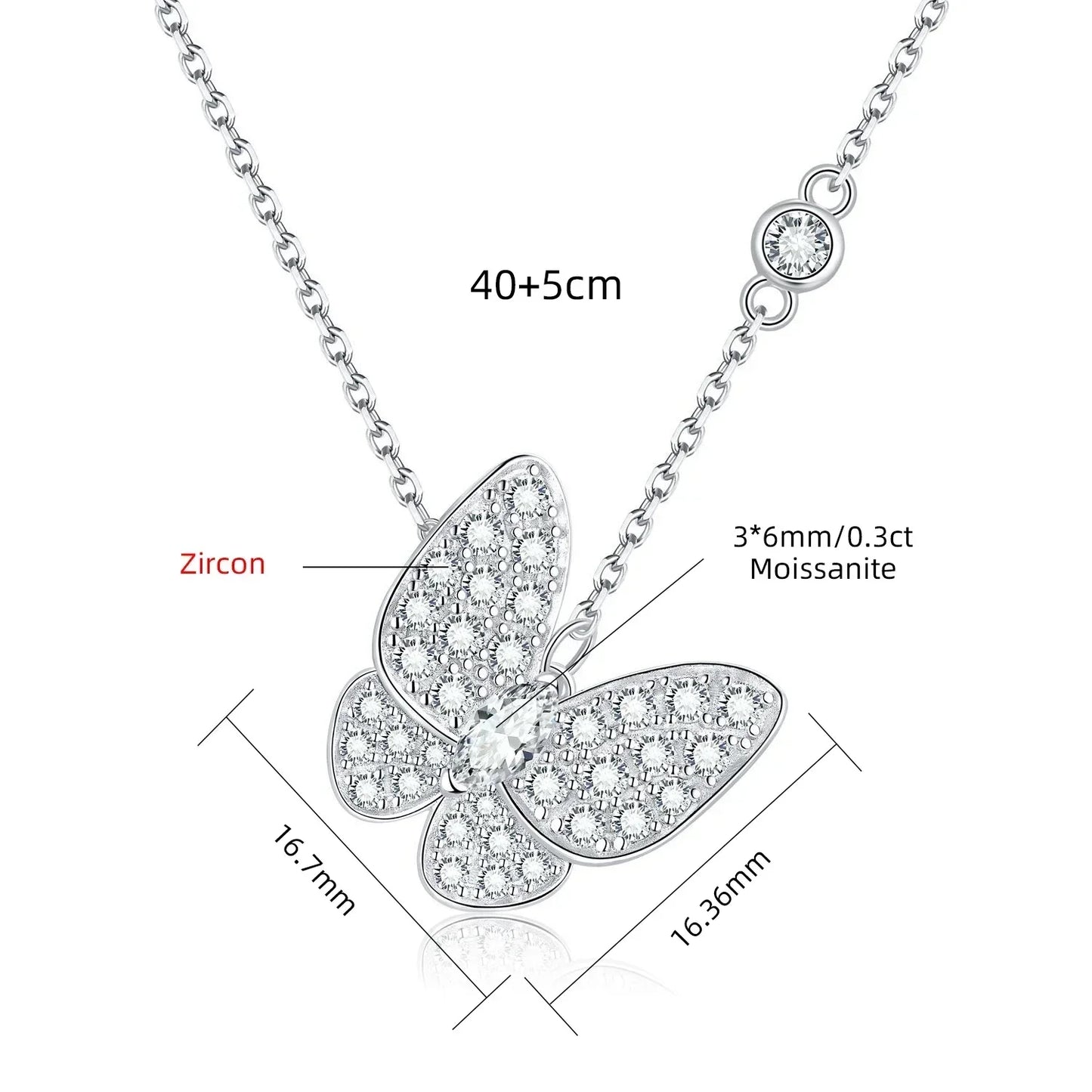 Butterfly Moissanite Necklace