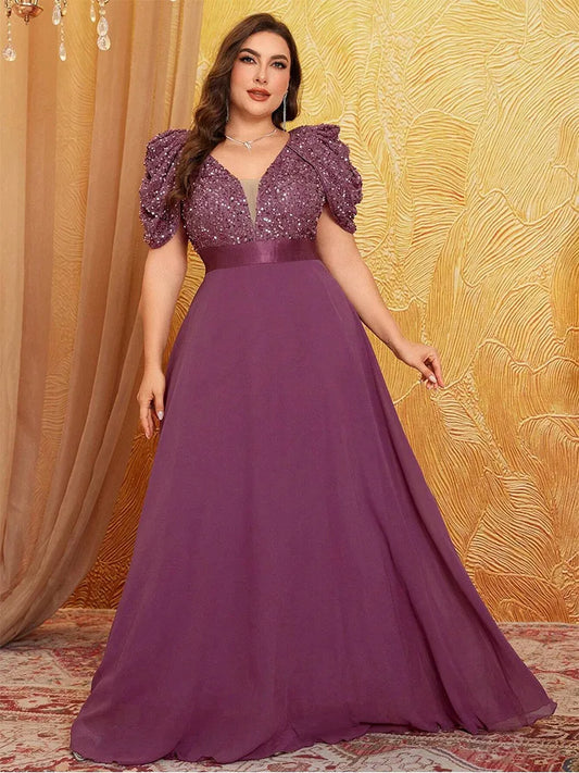Plus Size Sparkling Evening Gown