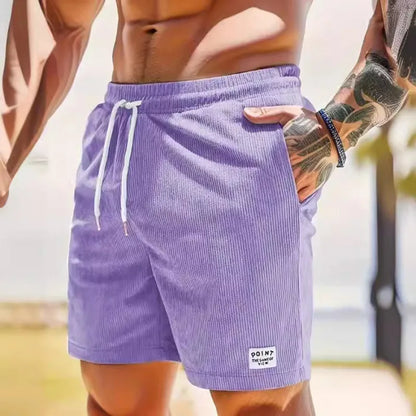 Corduroy Striped Textured Casual Shorts