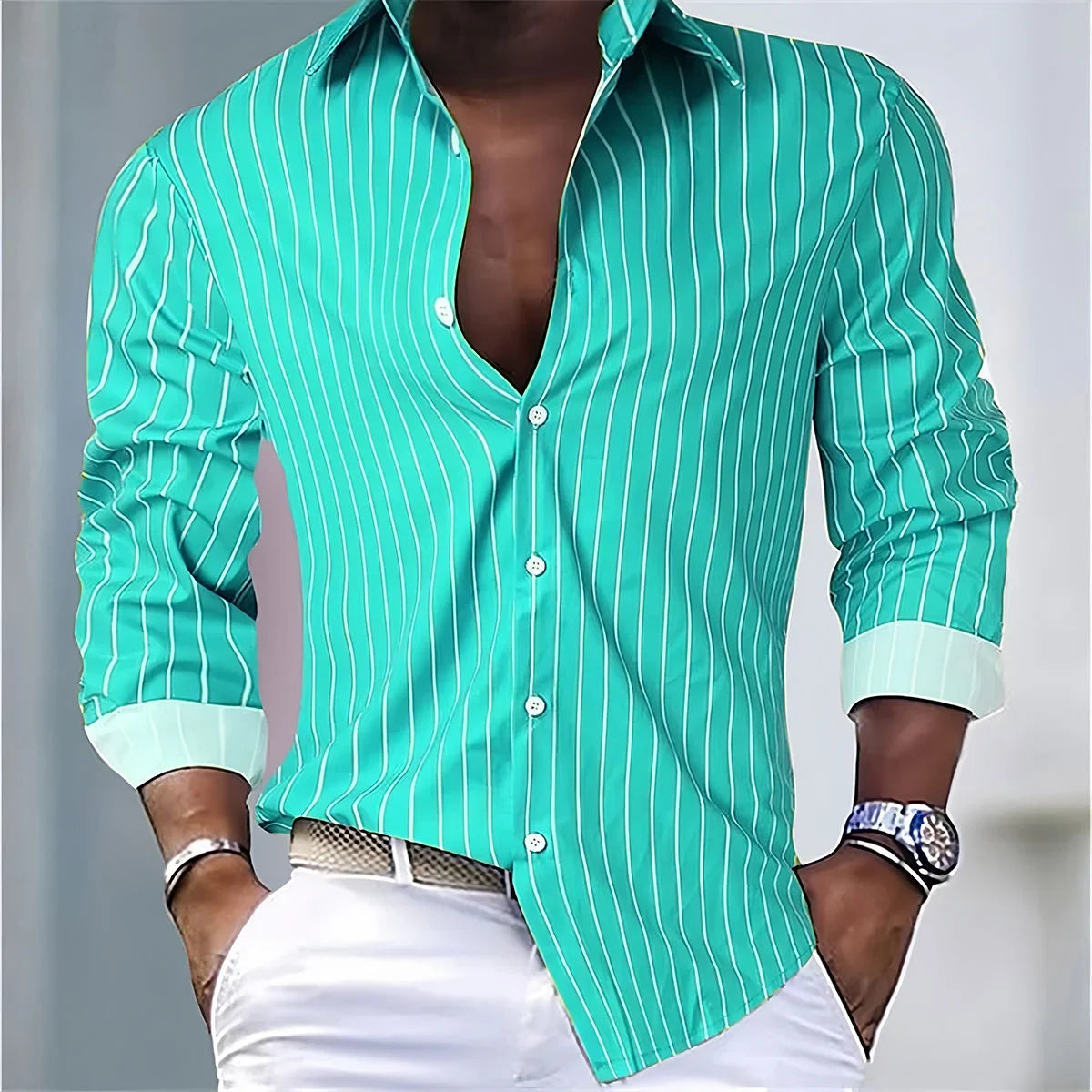 Striped Office Dress Shirt