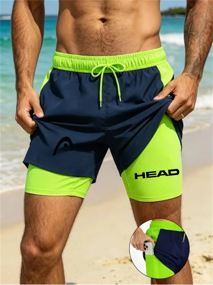 Double-Layer Stretch Fitness Shorts