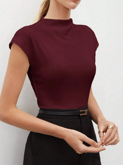 Burgundy Mock Neck Top