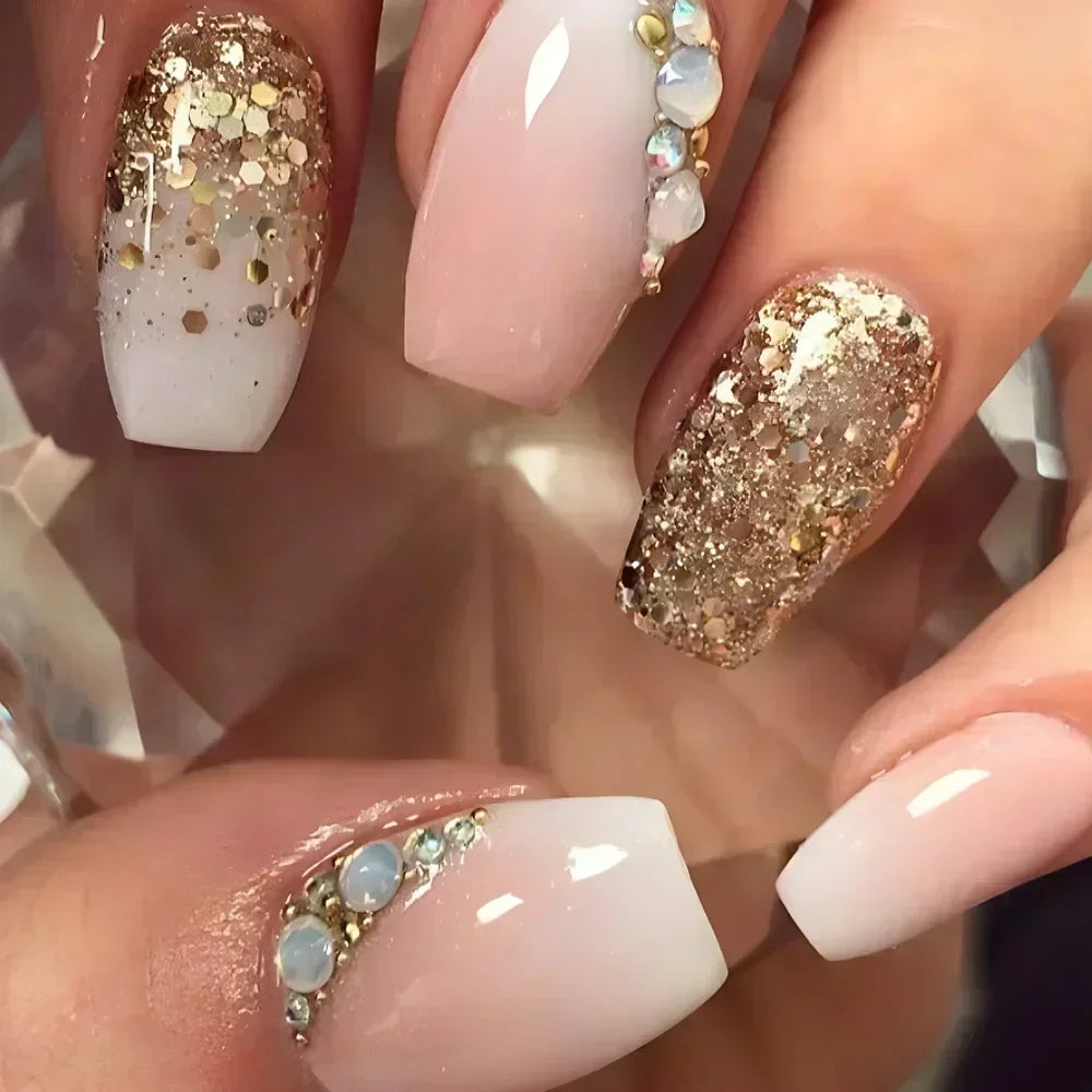 Glitter Coffin Press On Nails
