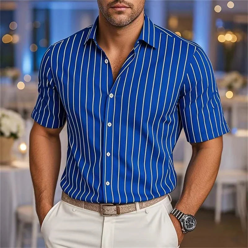 Striped Silk Party Shirt