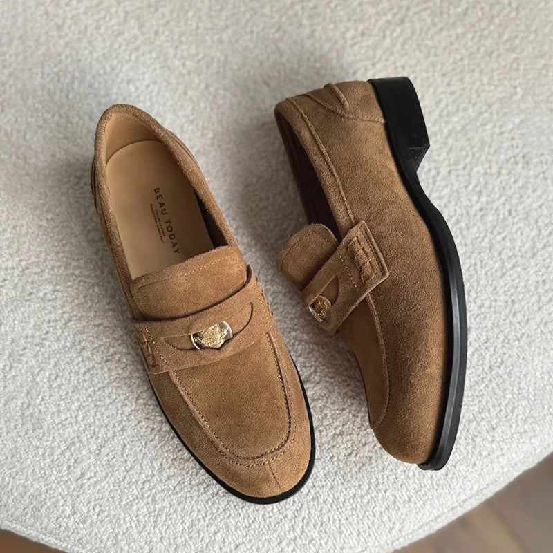 Cow Suede Penny Loafers