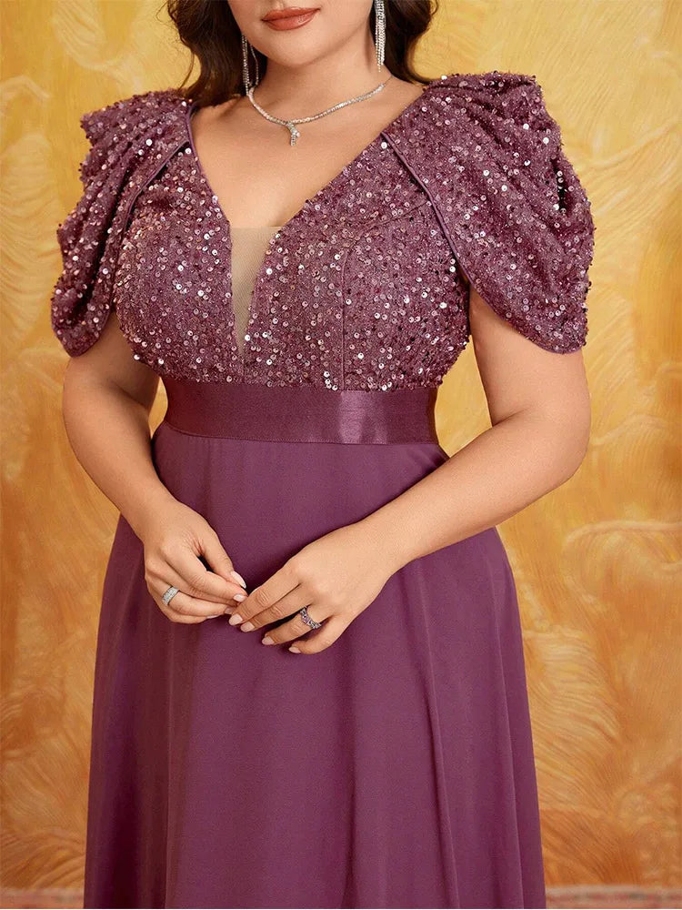 Plus Size Sparkling Evening Gown