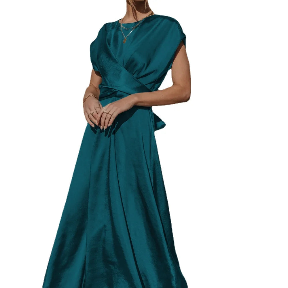 Satin Sash Evening Dress