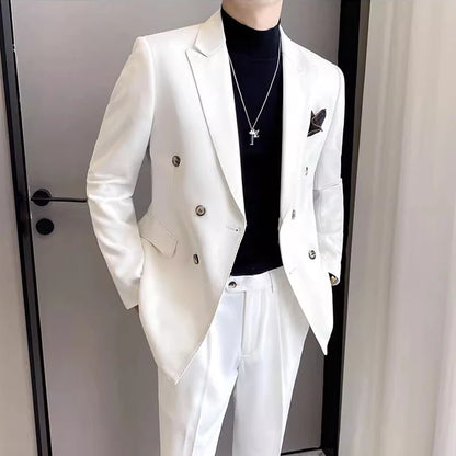 Double-Breasted Formal Groom Suit