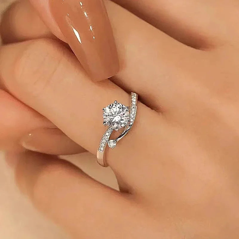Zircon Prong Wedding Band