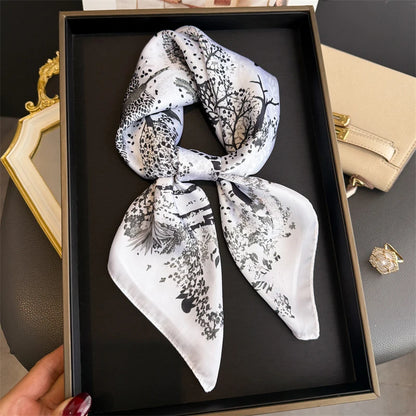 Floral Polyester Square Scarf