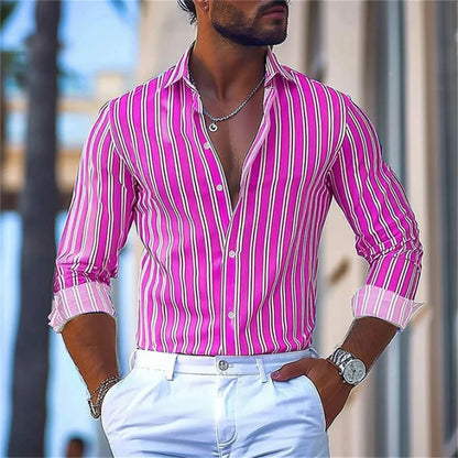 3D Print Casual Stretch Shirt