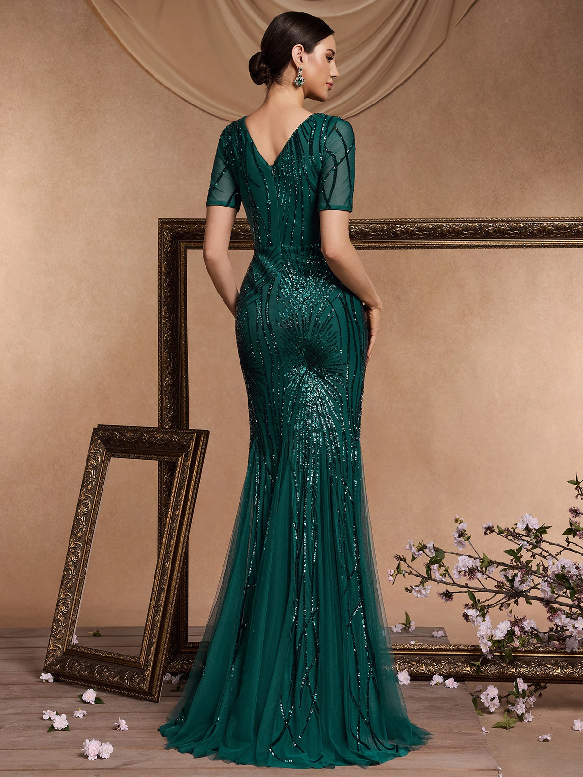 Sequin Mermaid Evening Gown