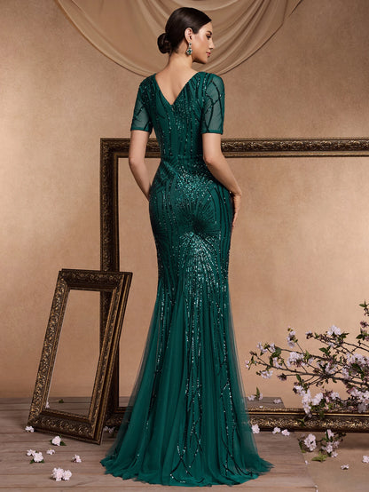 Sequin Mermaid Evening Gown