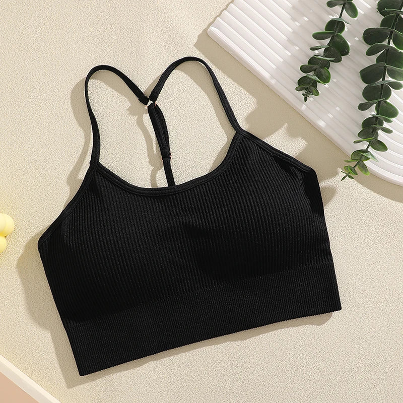 Ribbed Y-Back Padded Bra