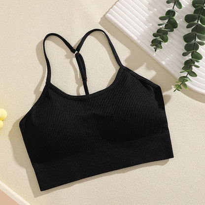 Ribbed Y-Back Padded Bra
