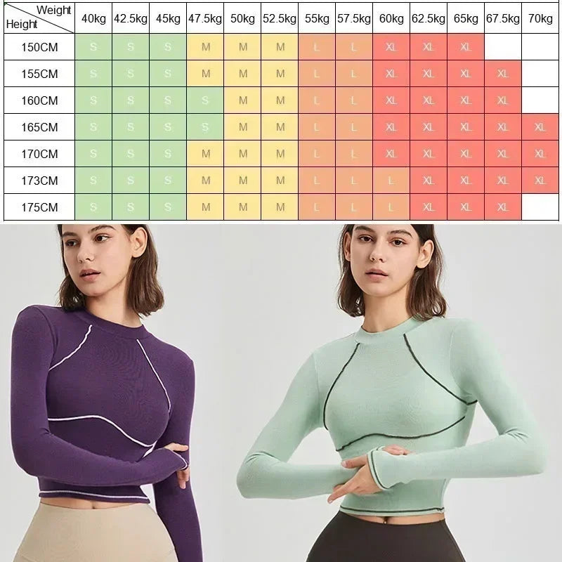 Long-Sleeve Yoga Crop Top