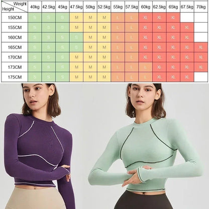 Long-Sleeve Yoga Crop Top