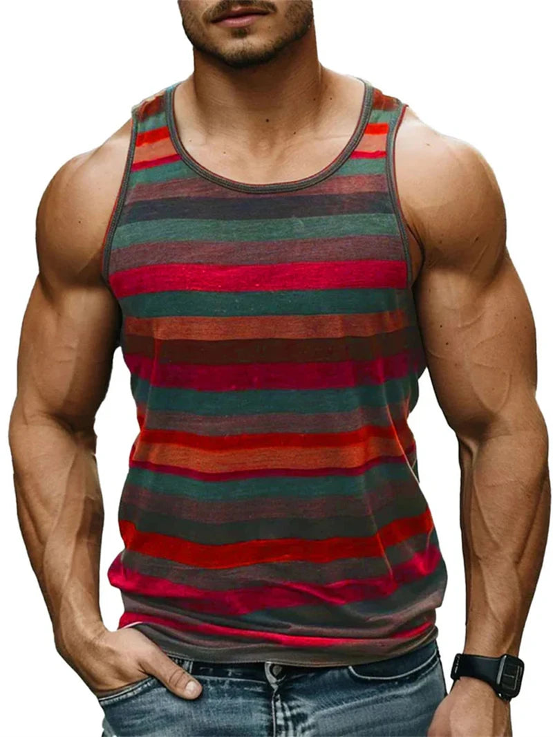 Vintage Stripe Graphic Tank Top