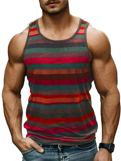 Vintage Stripe Graphic Tank Top