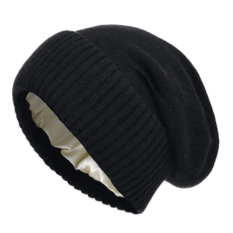 Satin-Lined Cashmere Beanie
