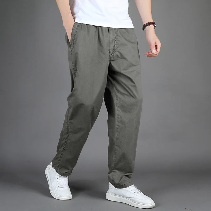 Cotton Multi-Pocket Cargo Trousers