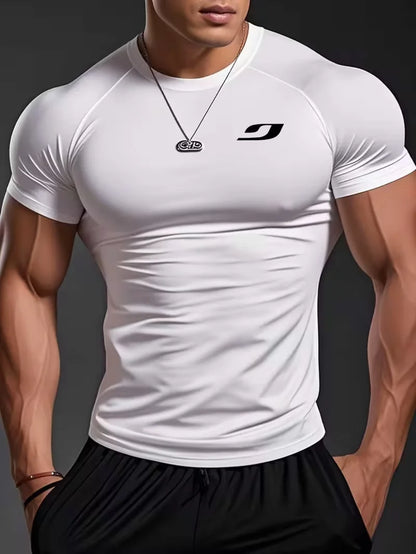 Gothic Print Compression Sports Tee