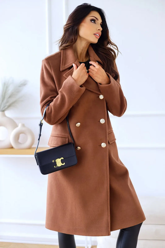 Double-Breasted Woolen Coat