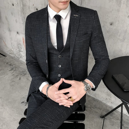 Two-Button Fitted Groom Suit Set