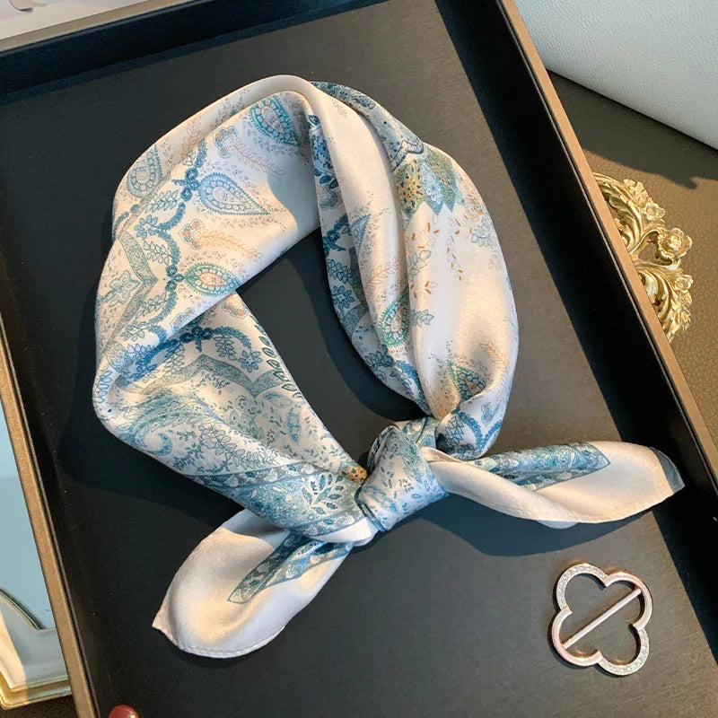 Paisley Print Satin Neck Scarf