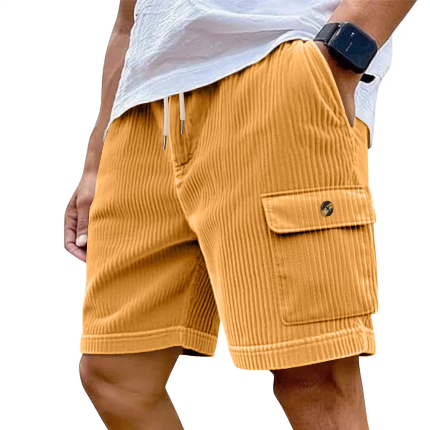 Corduroy Drawstring Beach Shorts