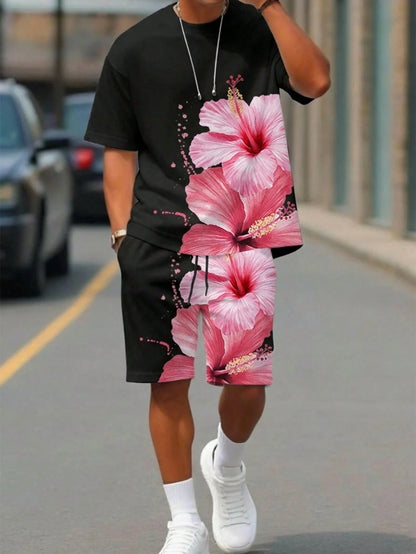 Athletic T-Shirt Drawstring Shorts Set