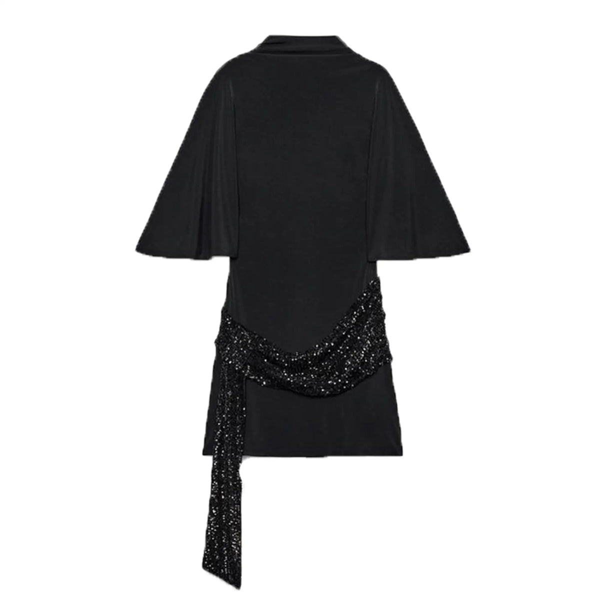 Sequin Batwing-Sleeve Mini Dress