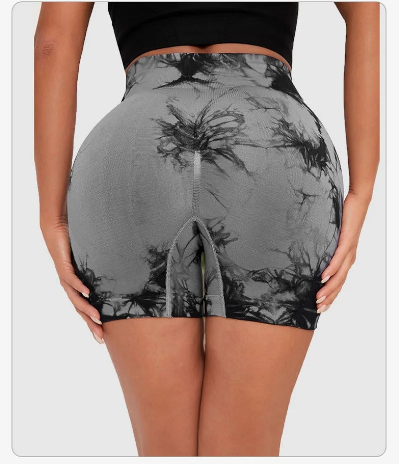 Seamless Tie-Dye Yoga Shorts