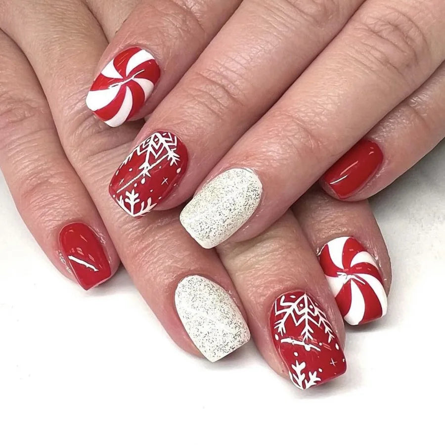 Pink Floral Press On Nails