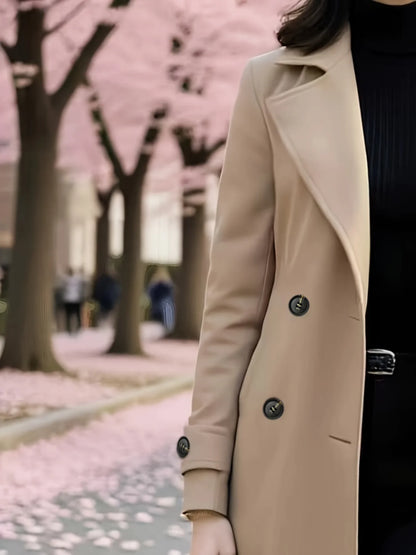 Belted Woolen Trench Coat