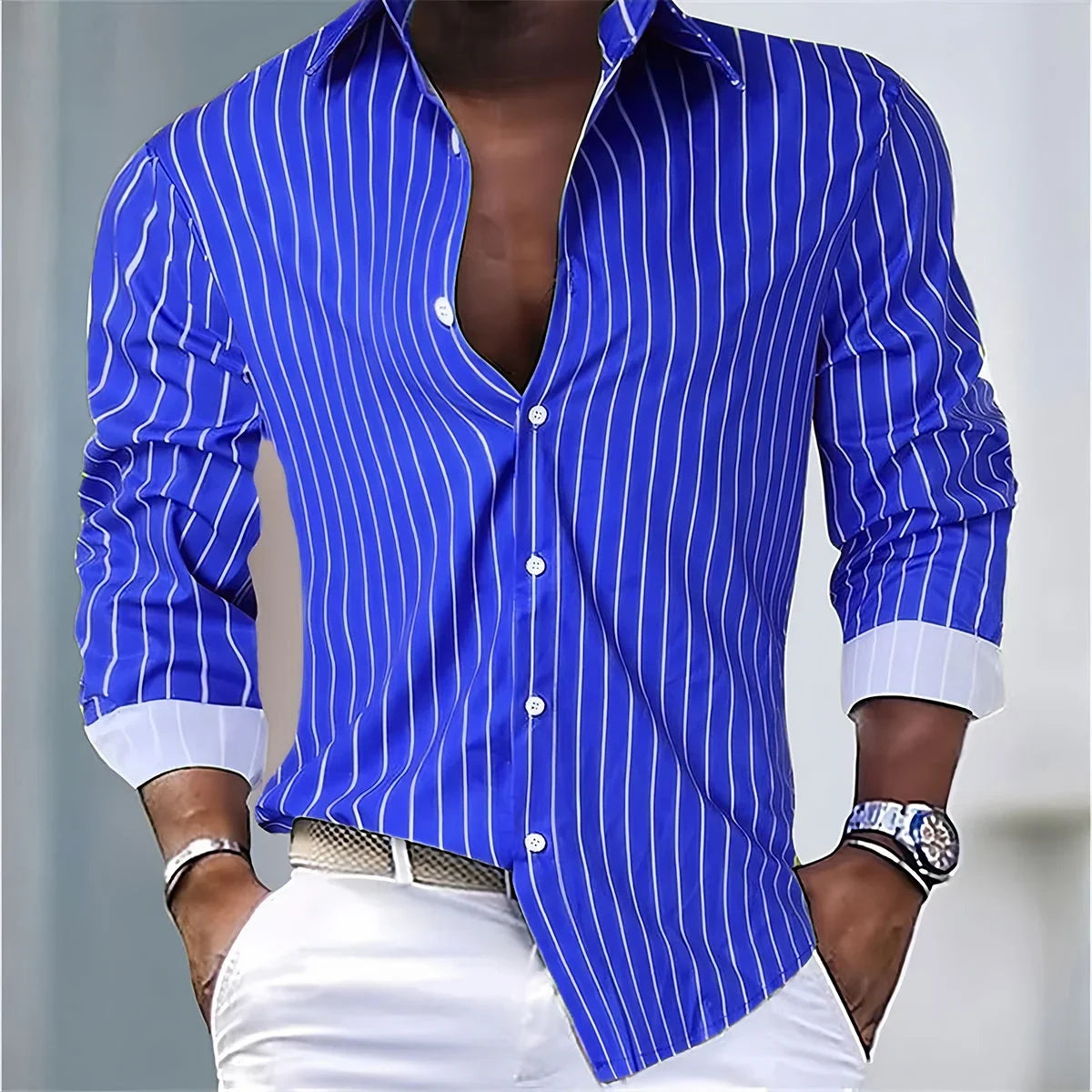 Striped Office Dress Shirt