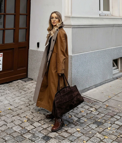 Reversible Plaid Trench Coat