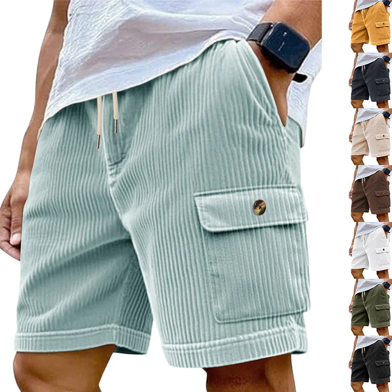 Corduroy Drawstring Beach Shorts