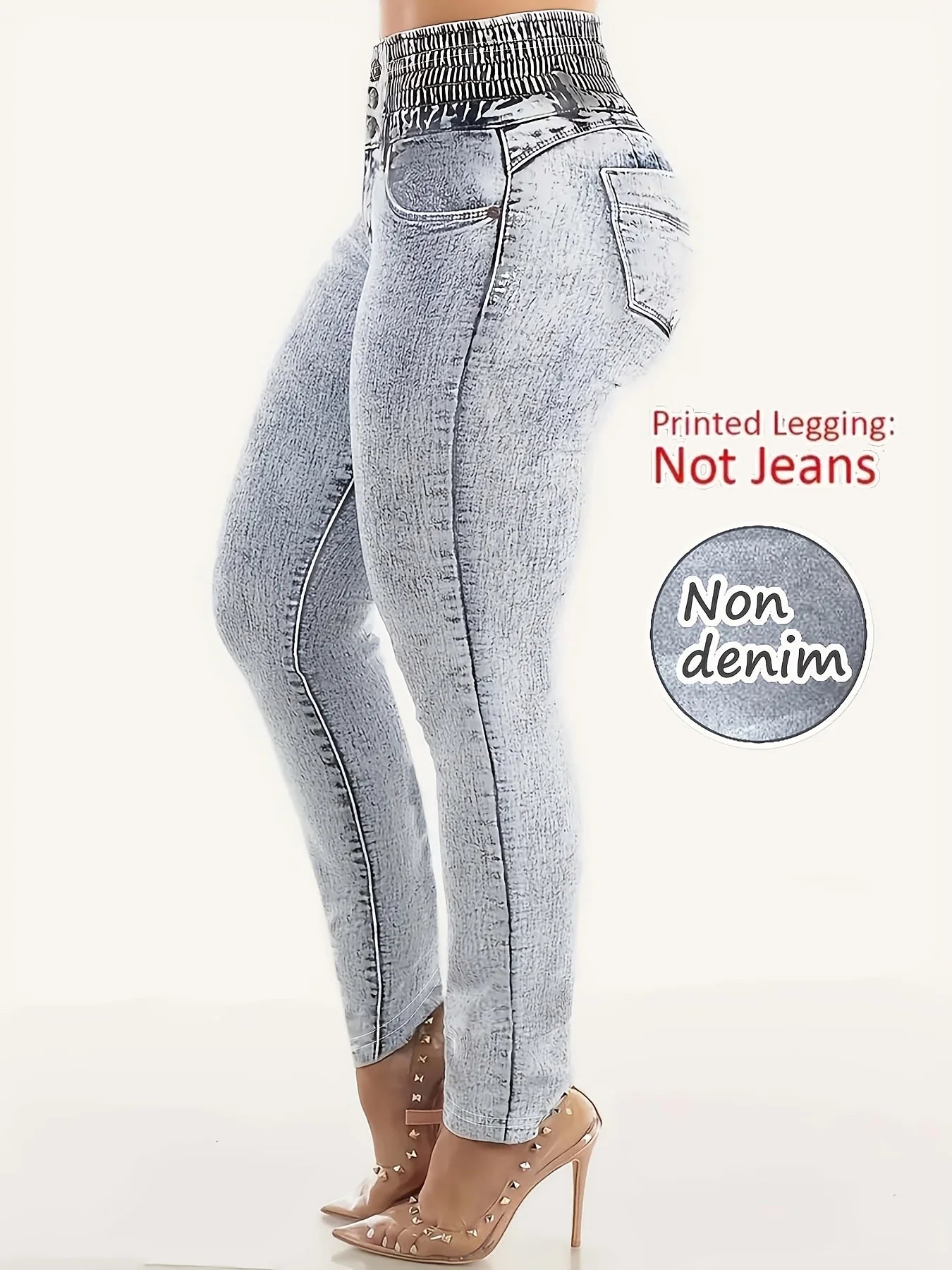 Denim Print Skinny Leggings