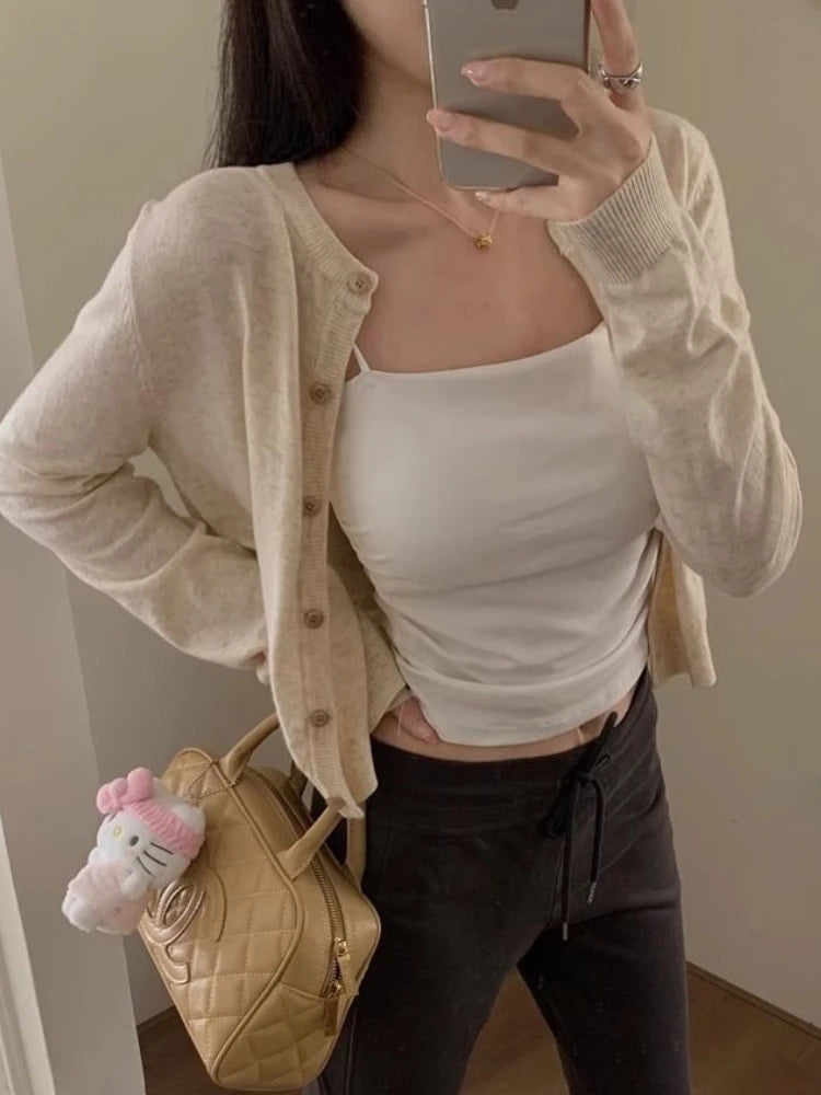 Solid Short Knit Cardigan