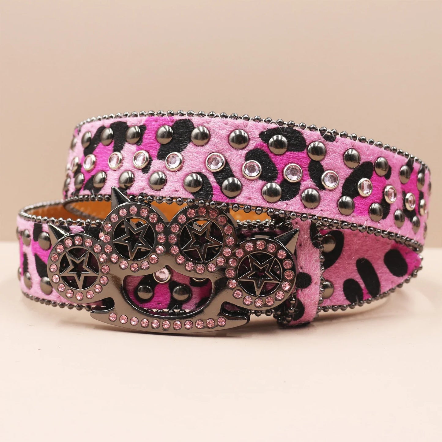 Rhinestone Leopard Belt