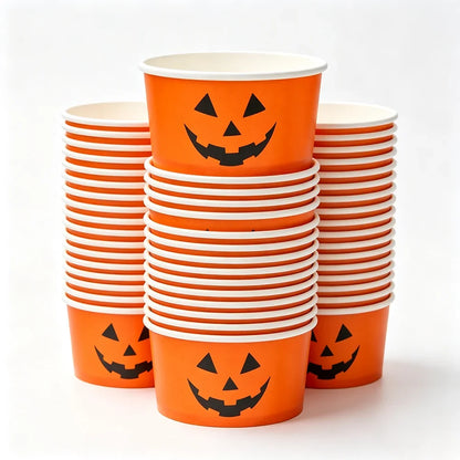 Pumpkin Ghost Paper Snack Bowls