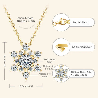 Moissanite Snowflake Necklace