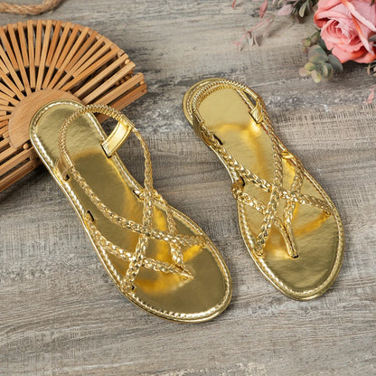 Cross-Tied Flat Sandals
